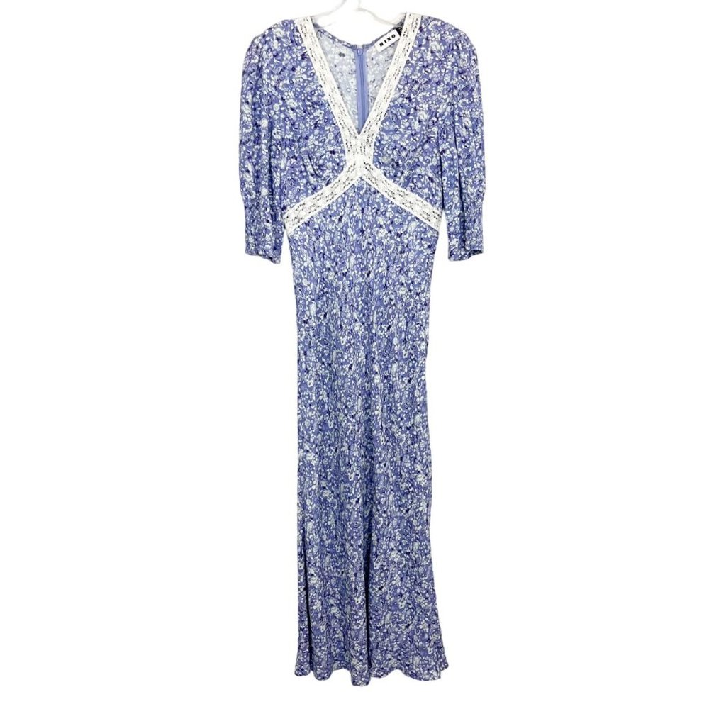 Rixo Gemma Midi Dress Lilac Purple Ditsy Floral Butterfly Coquette - Size XS